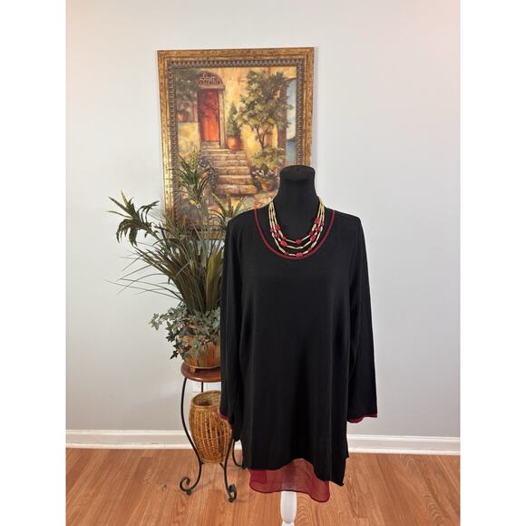 Zim & Zoé Women Dress 20 Boho Artsy Lagenlook Summer Artsy Long Sleeve Pullover - Picture 1 of 13